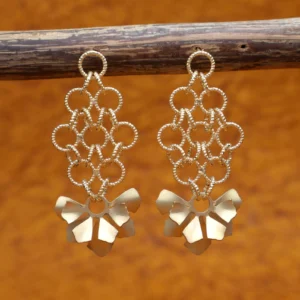 Golden Mesh Blossom Earrings